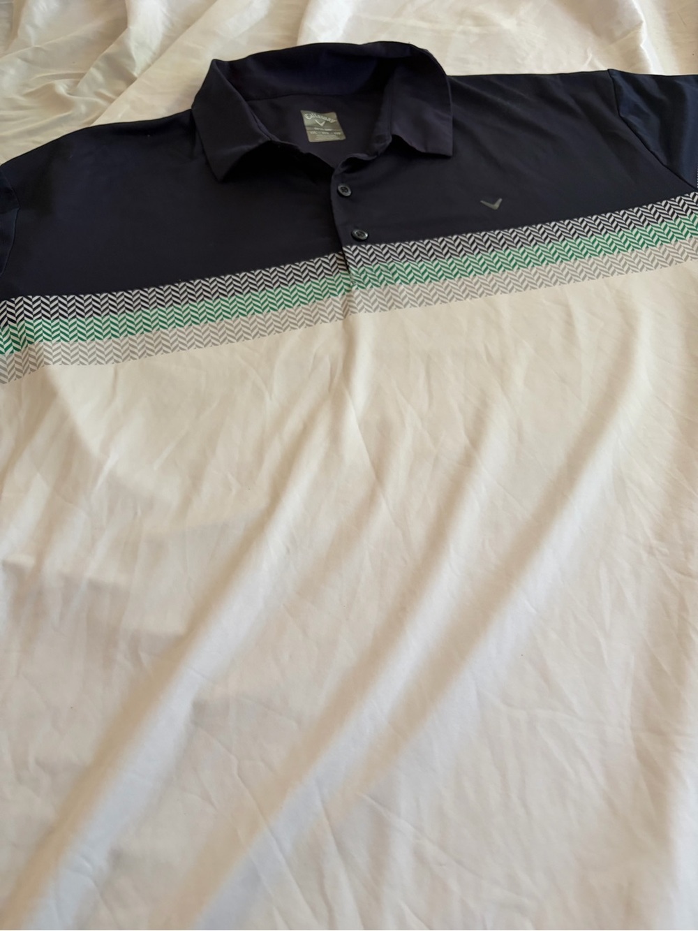 Callaway Navy and White Polo Size XXL